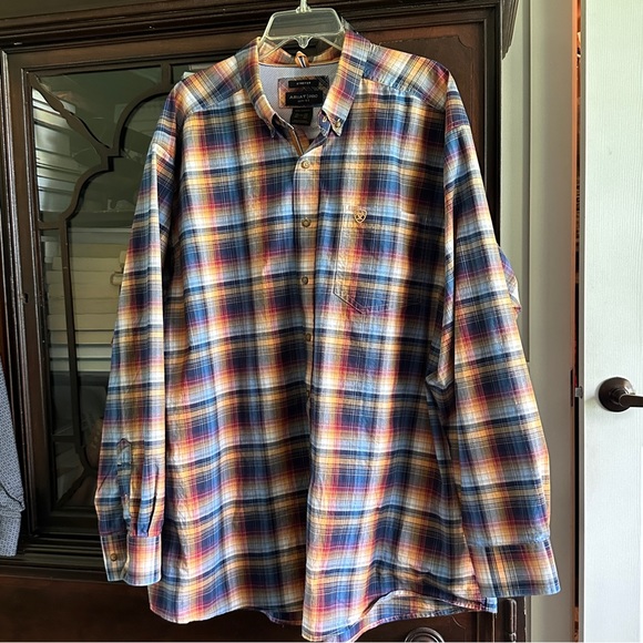 ARIAT MEN'S NIGEL STRETCH PLAID PRO BUTTON DOWN WESTERN SHIRT- Size XXL - Picture 8 of 10